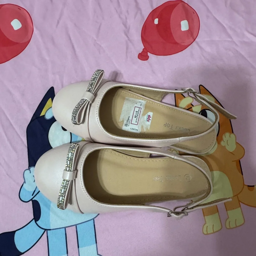 Crown Pink Kids Dress Shoes with Bow